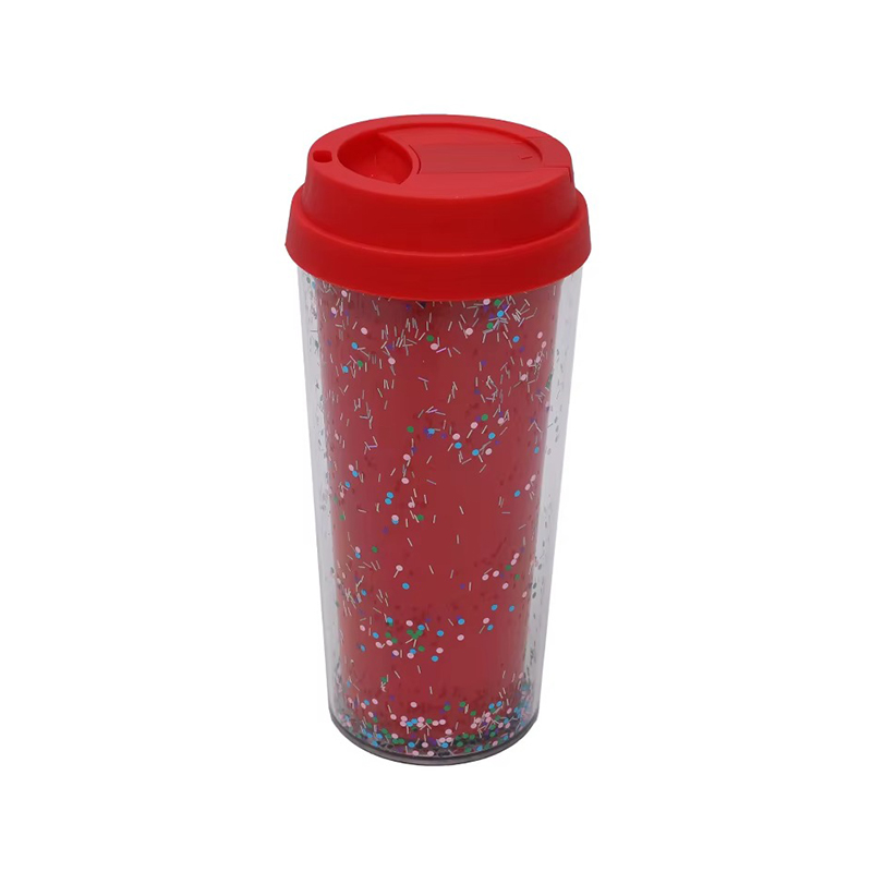 Transparent sequins glitter Plastic tumbler