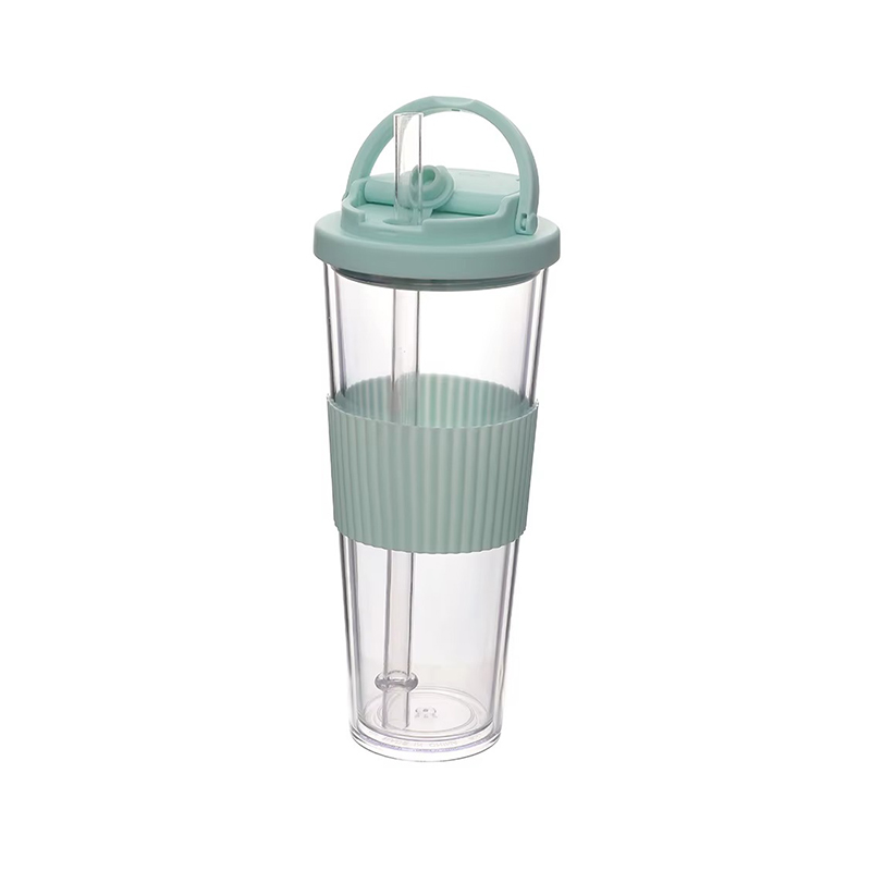 Double layer large straws Plastic tumbler