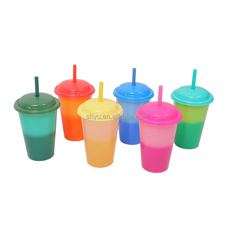 Cold color change magic Plastic tumbler