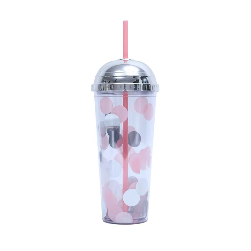 Creative straw dome transparent Plastic tumbler