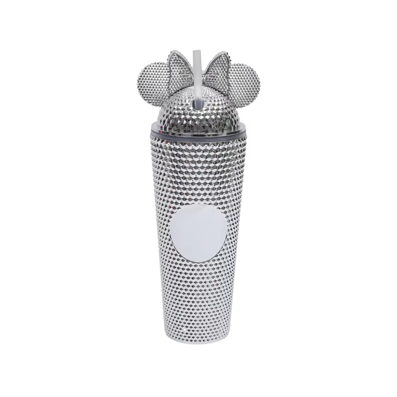 Diamonds rivets bows Plastic tumbler