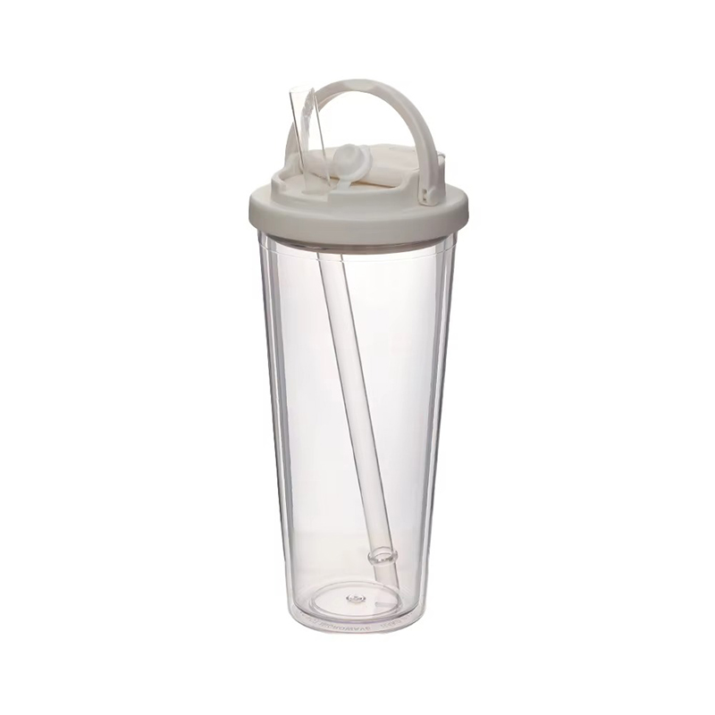 Portable handle straw Plastic tumbler