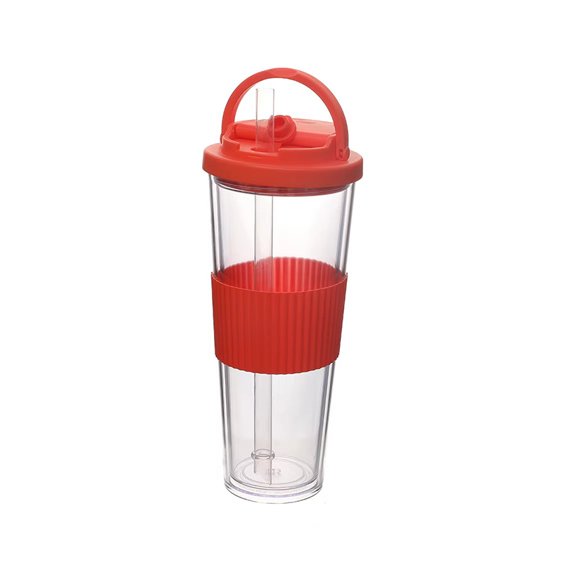 Double layer large straws Plastic tumbler