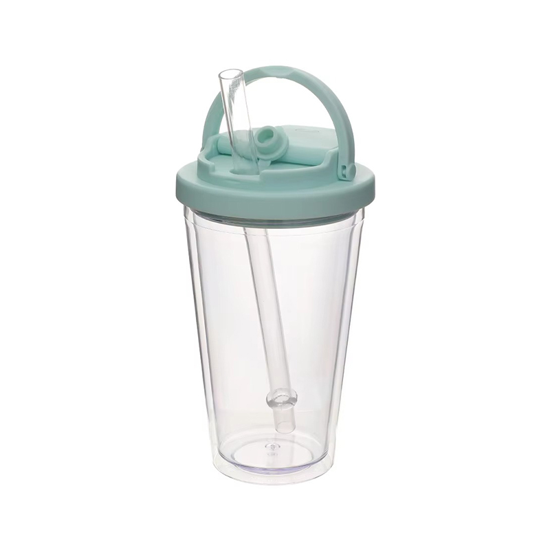 Small handle straw portable Plastic tumbler