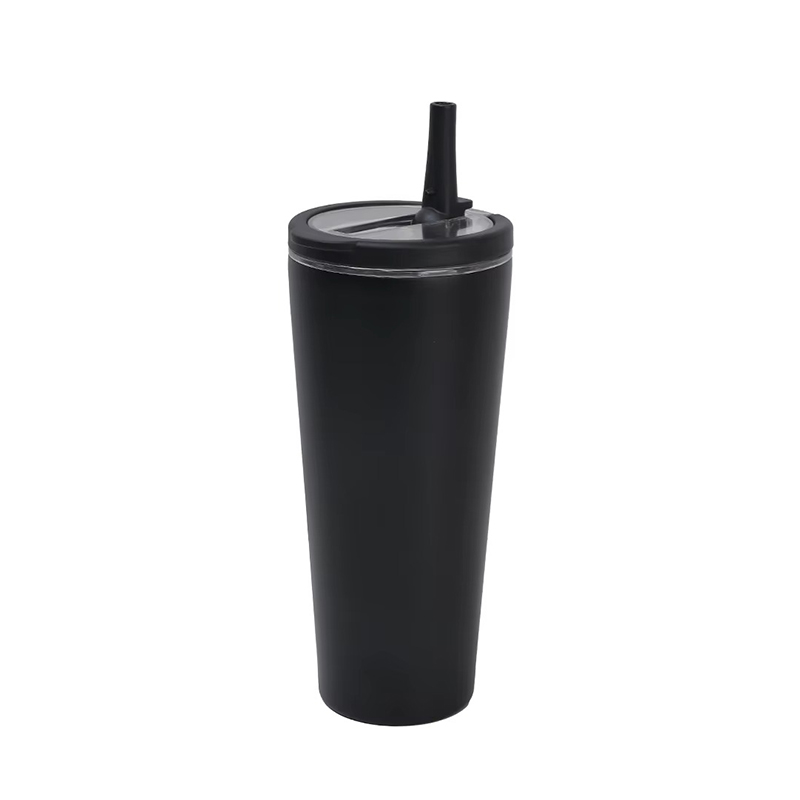 Handle insulation stainless steel tumbler with straw