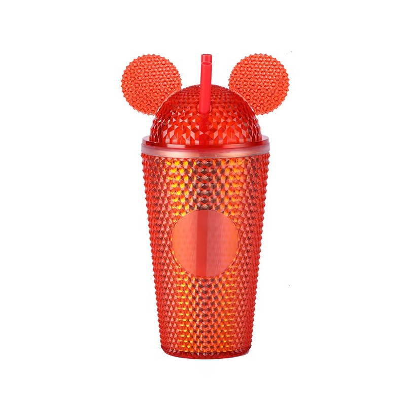 Spiked texture double layer Plastic tumbler