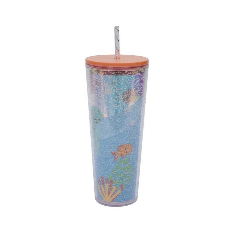 Color straight glass cover Plastic tumbler