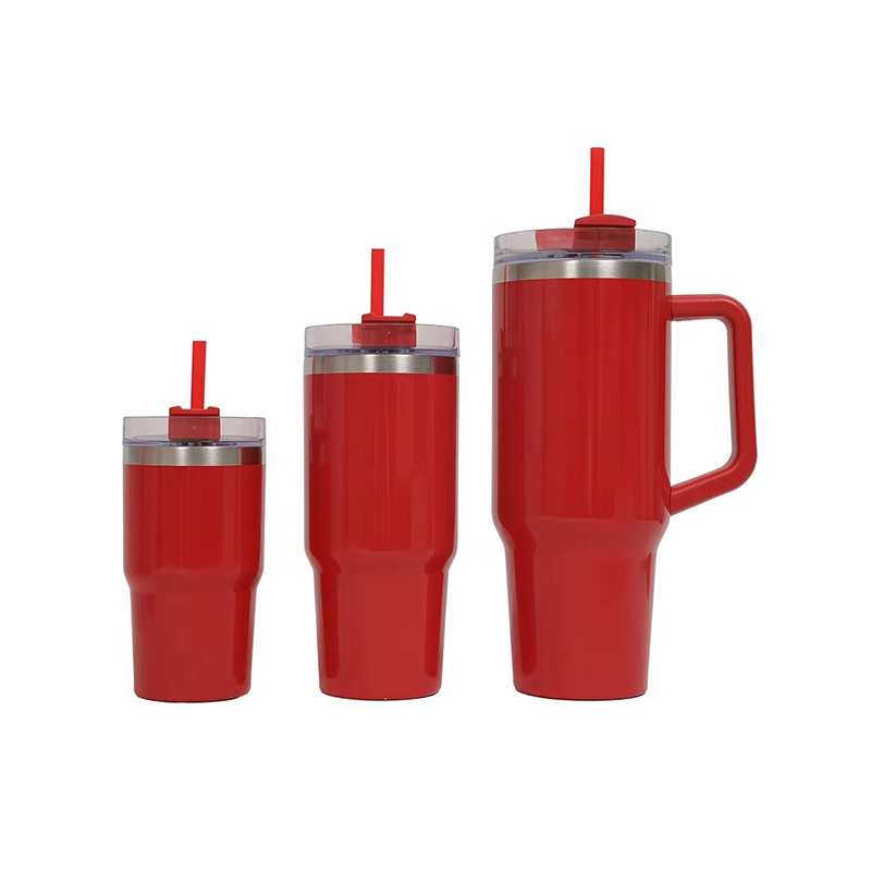 Three-piece set straws stainless steel Auto mug