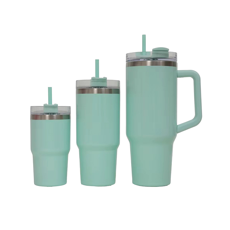 Three-piece set straws stainless steel Auto mug