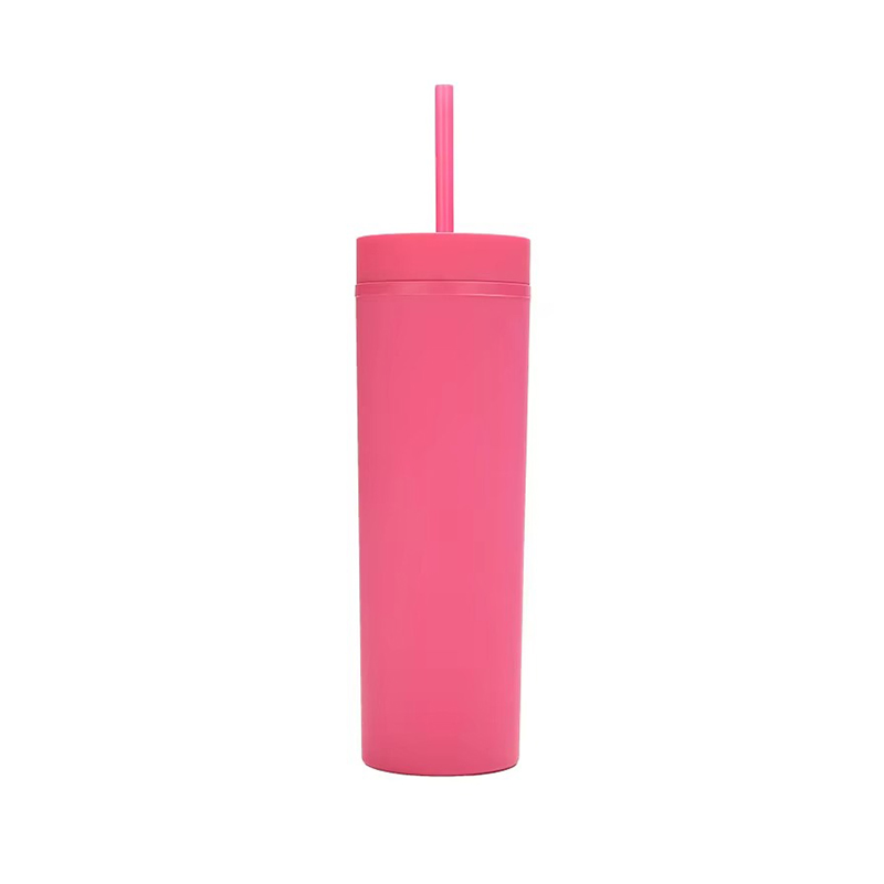 Slender cylindrical various colors Plastic tumbler