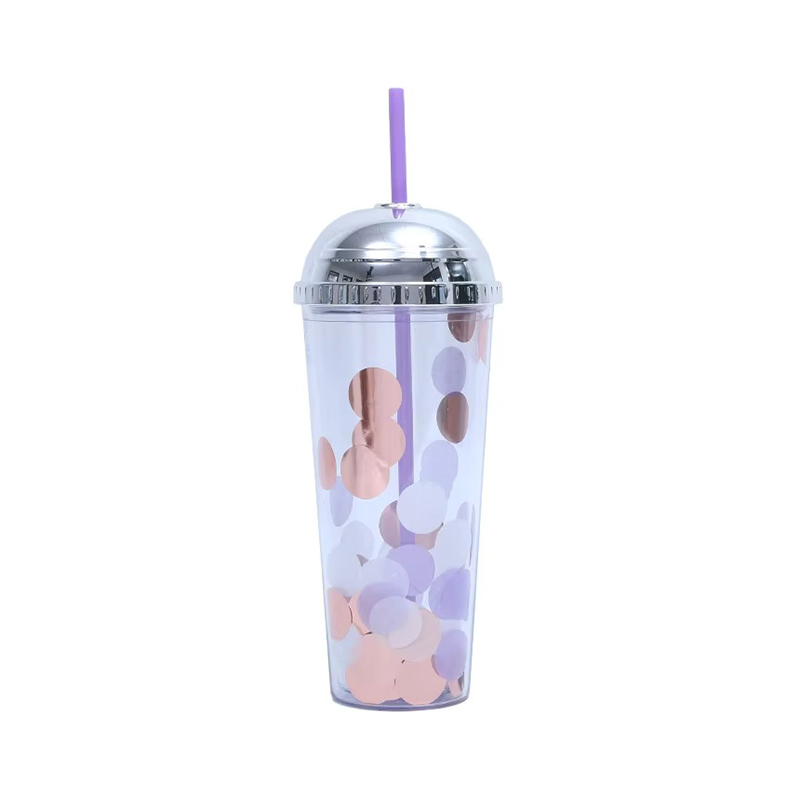 Creative straw dome transparent Plastic tumbler