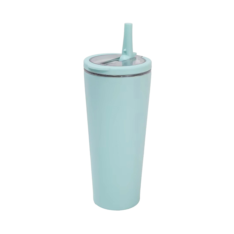 Handle insulation stainless steel tumbler with straw