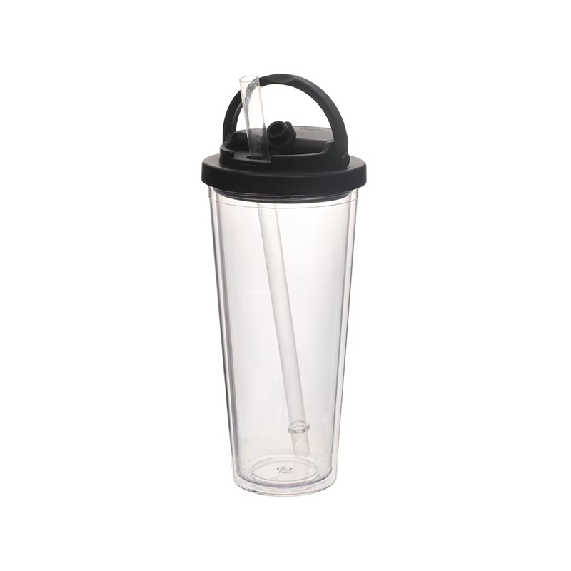 Portable handle straw Plastic tumbler