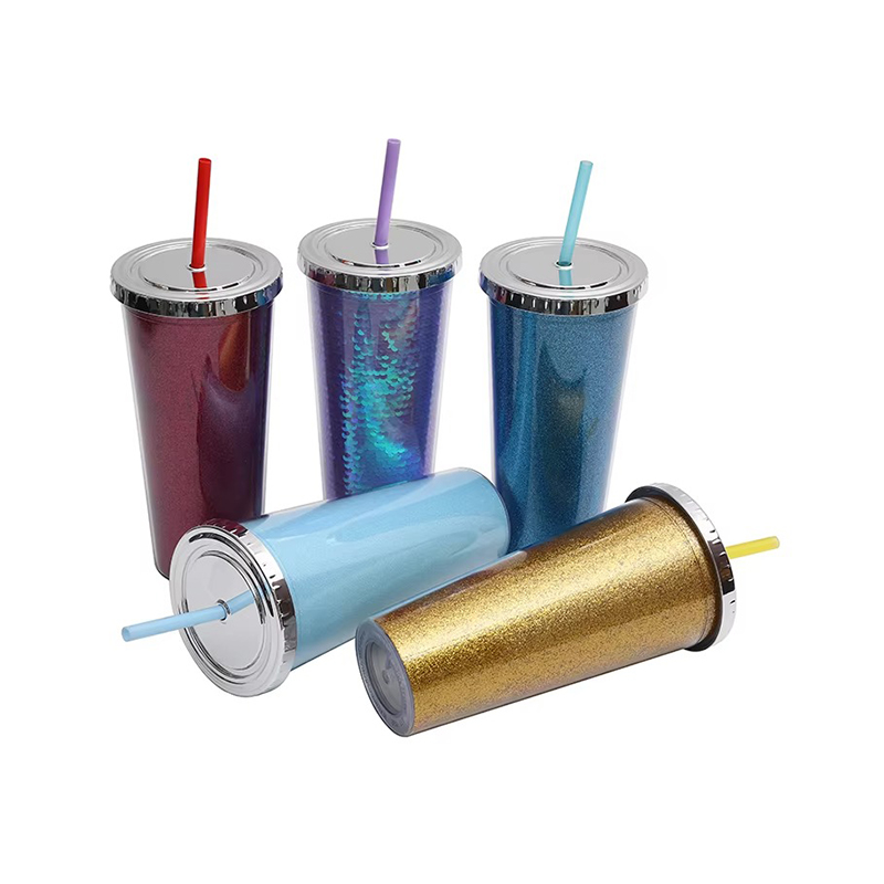 Acrylic leakproof double layer plastic tumbler