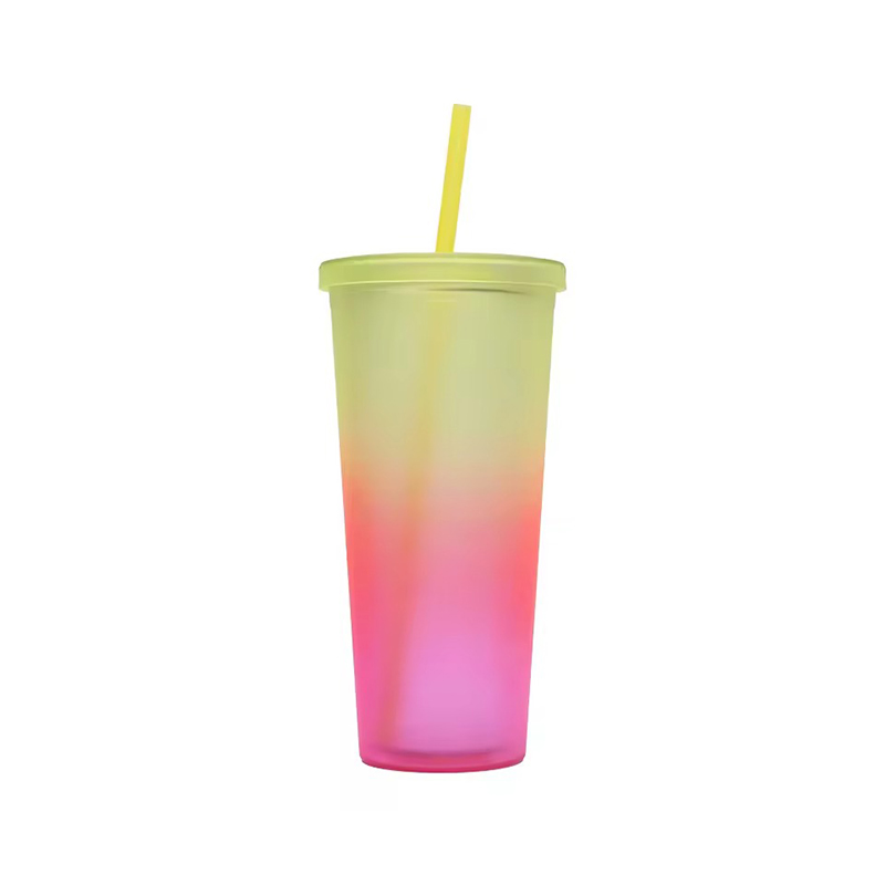 24 oz multi-gradient heat preservation plastic tumbler