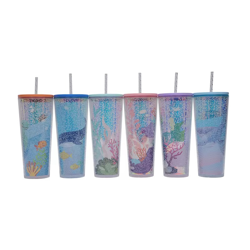 Cartoon pattern water bottle plastic tumbler