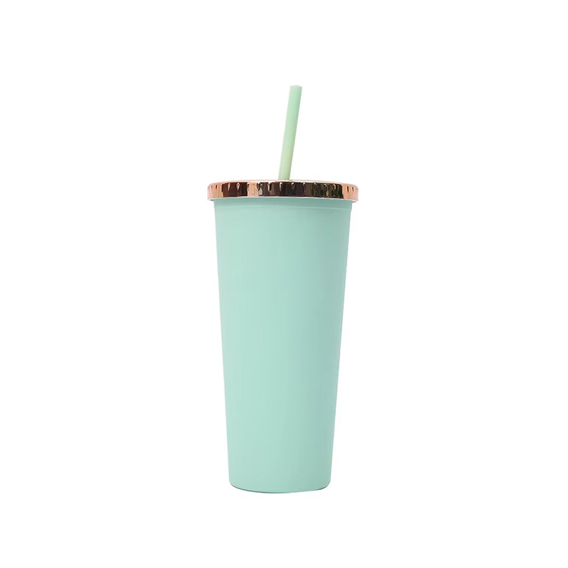 24oz snowflake insulated plastic tumbler