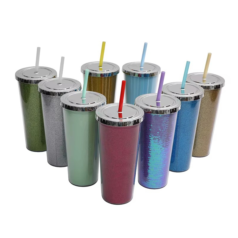 Acrylic leakproof double layer plastic tumbler