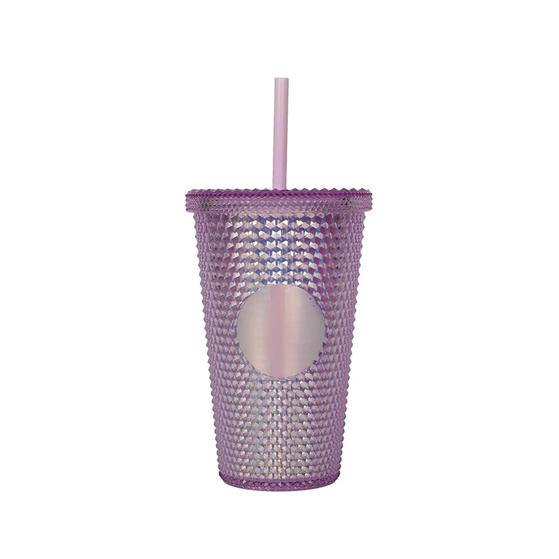 Bright colorful straws plastic tumbler