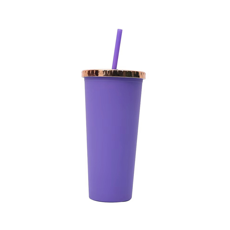 24oz snowflake insulated plastic tumbler