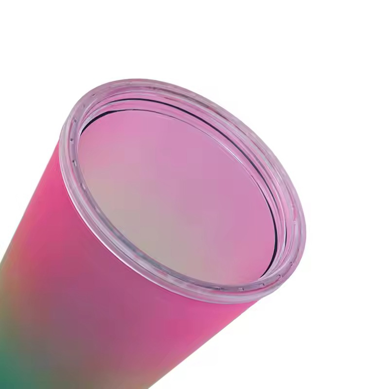 24 oz multi-gradient heat preservation plastic tumbler