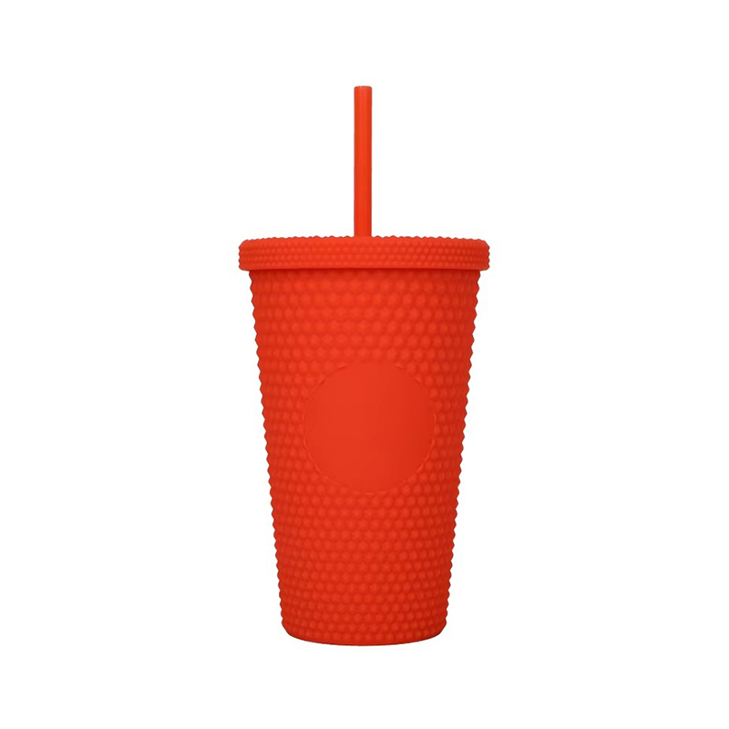 Spill-proof heat-insulated plastic tumbler