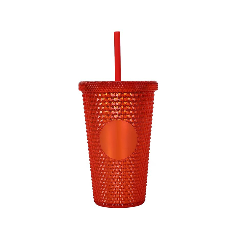 Bright colorful straws plastic tumbler