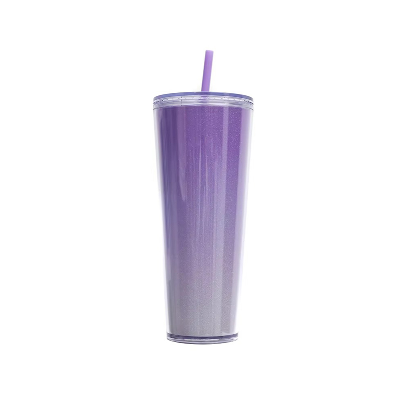 Double layer colored acrylic plastic tumbler