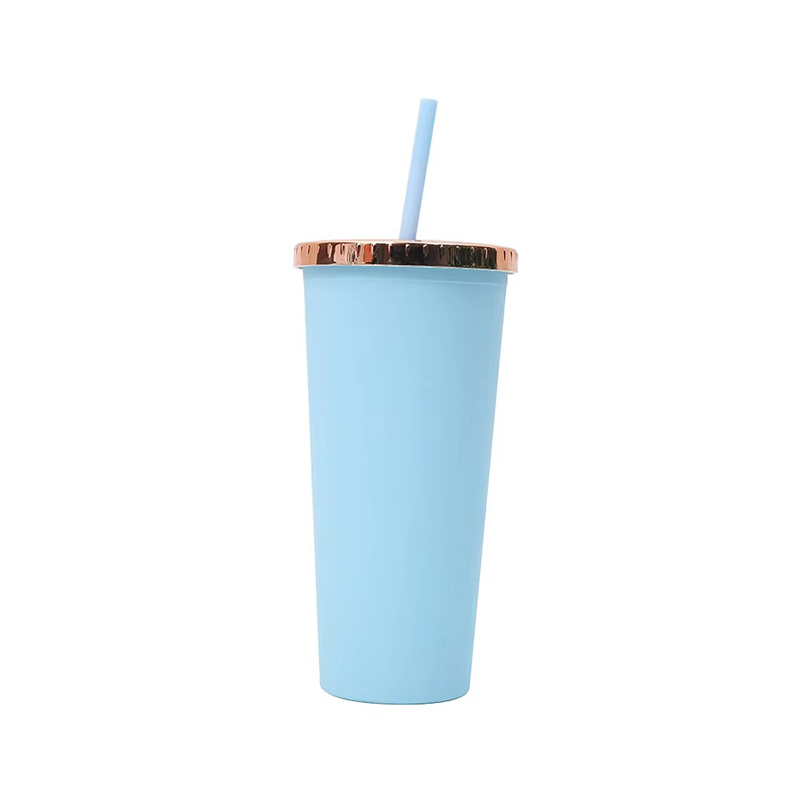 24oz snowflake insulated plastic tumbler