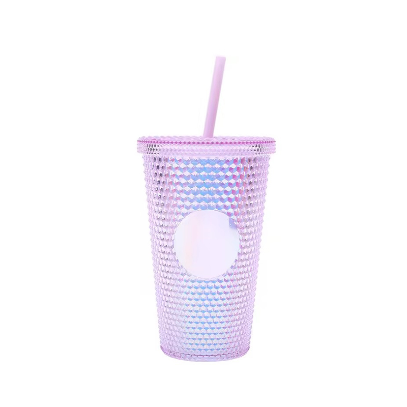 Bright colorful straws plastic tumbler