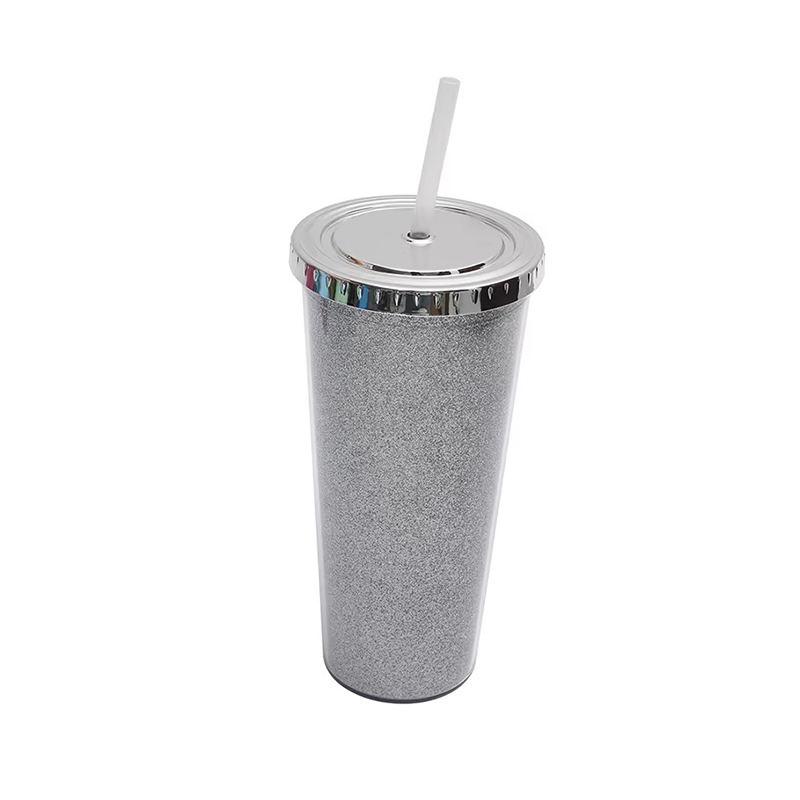 Acrylic leakproof double layer plastic tumbler