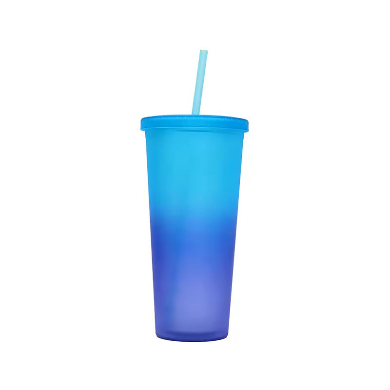 24 oz multi-gradient heat preservation plastic tumbler