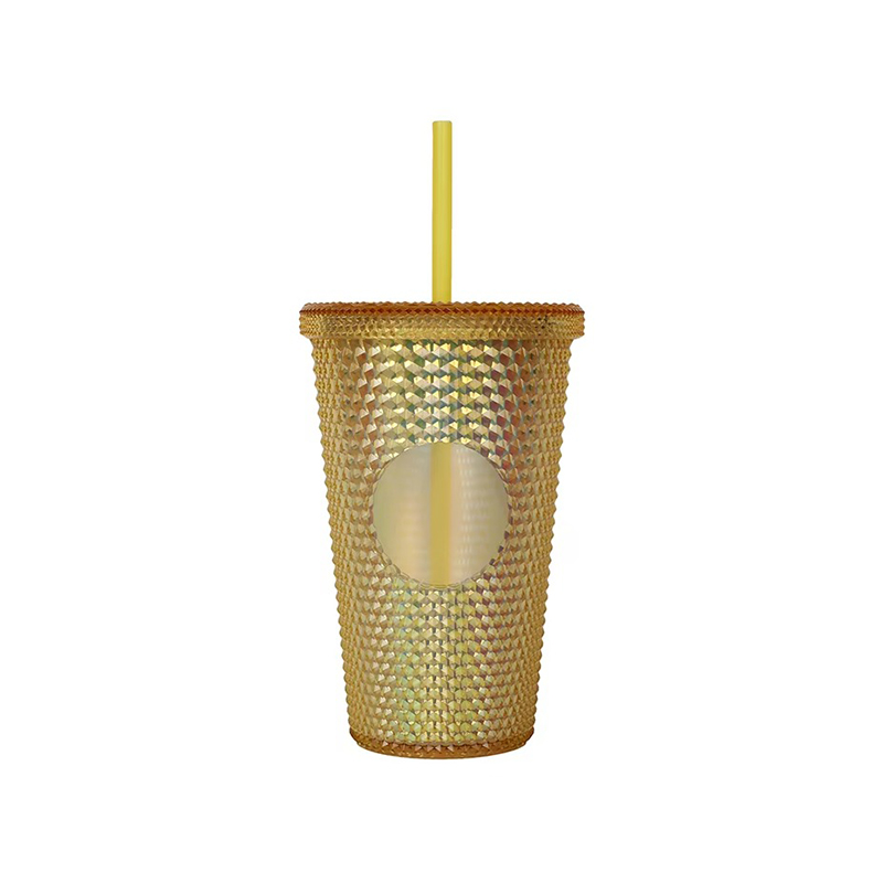 Bright colorful straws plastic tumbler