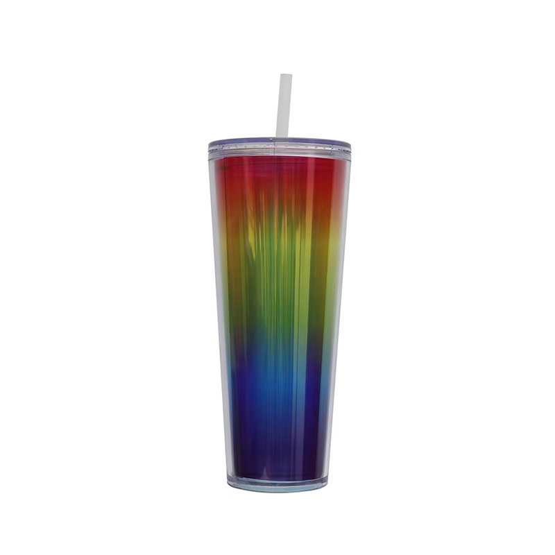 Double layer colored acrylic plastic tumbler