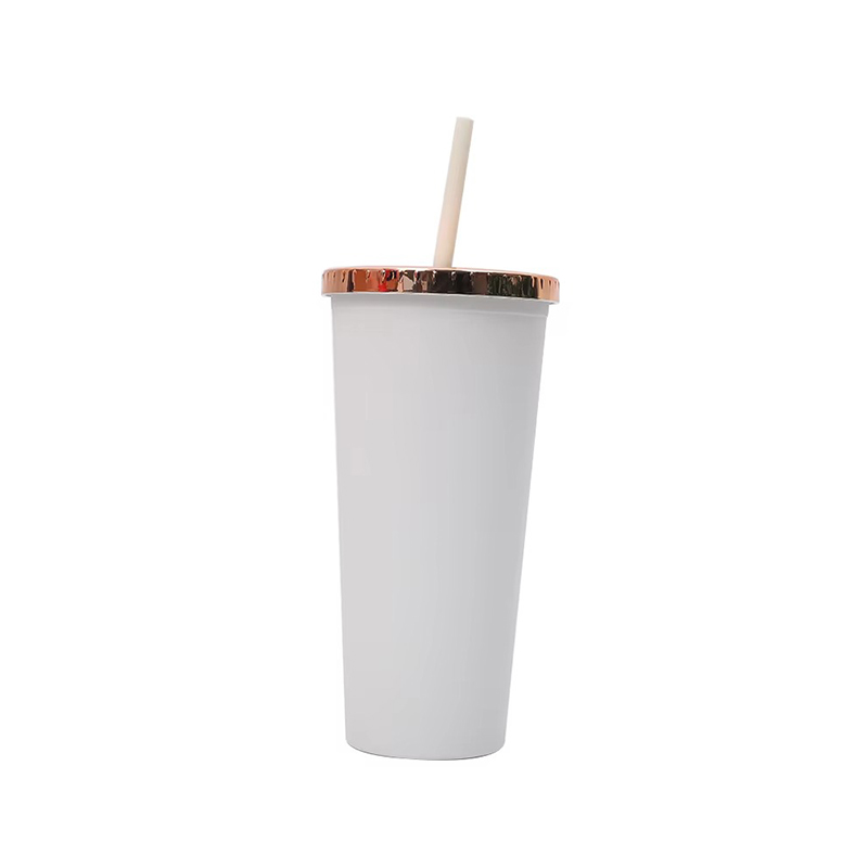 24oz snowflake insulated plastic tumbler