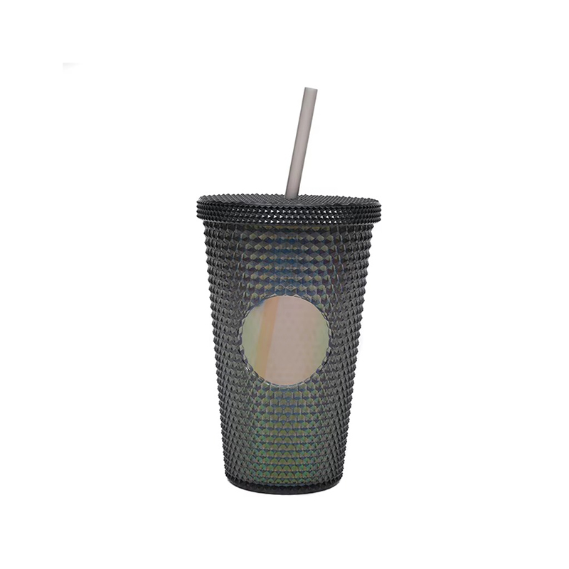 Bright colorful straws plastic tumbler