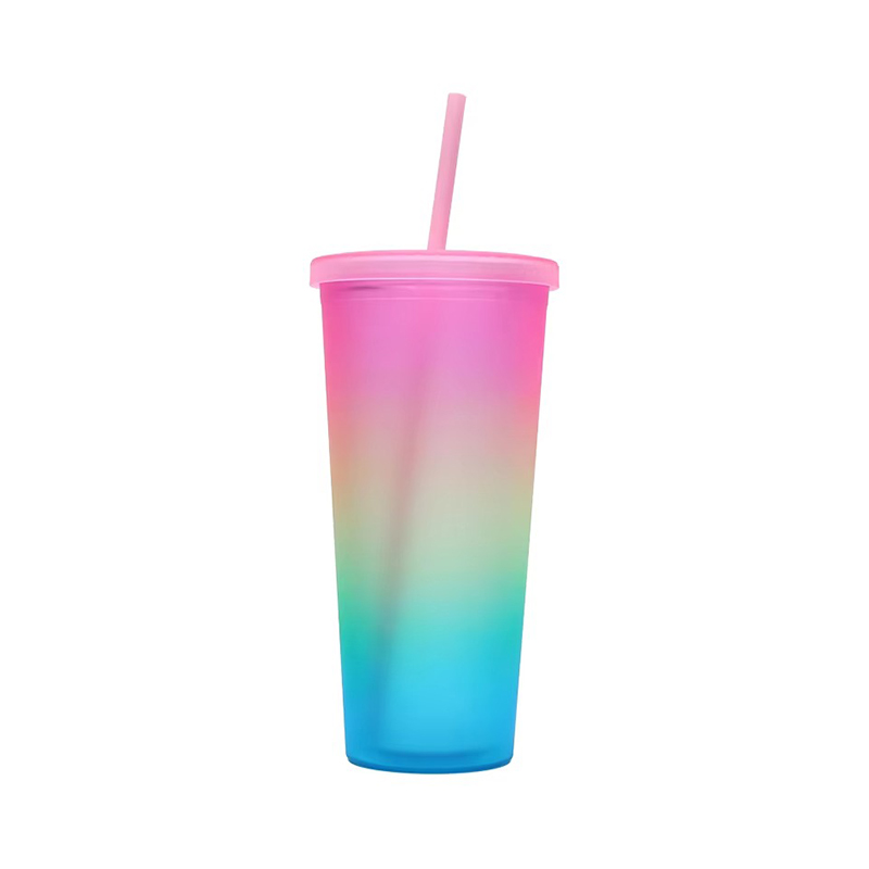 24 oz multi-gradient heat preservation plastic tumbler