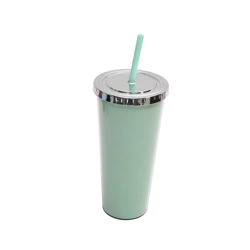 Acrylic leakproof double layer plastic tumbler