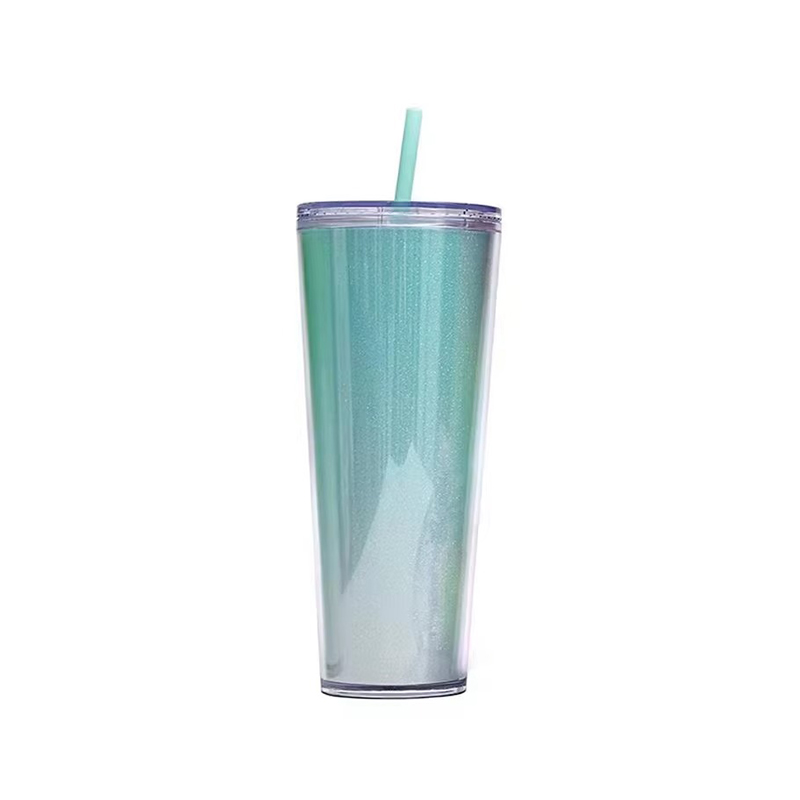 Double layer colored acrylic plastic tumbler