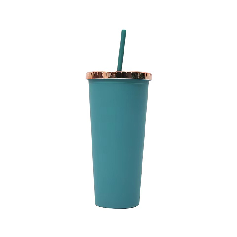 24oz snowflake insulated plastic tumbler