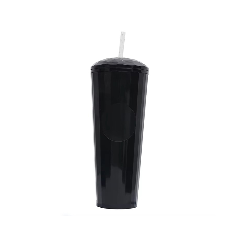 Insulated drinking plastic tumbler  water lid with straw