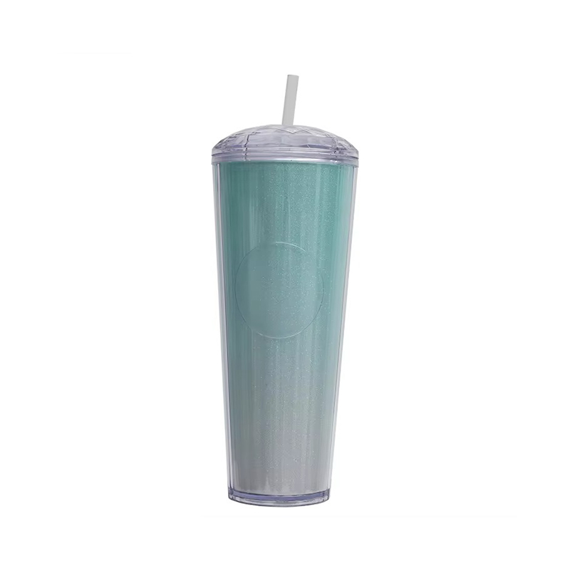 Insulated drinking plastic tumbler  water lid with straw