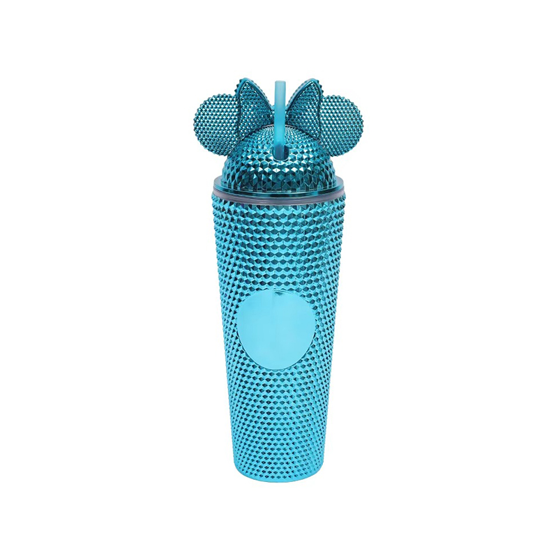 Diamond pattern plastic tumbler with bow