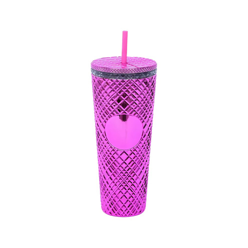 Reflective gradient multiple colors plastic tumbler