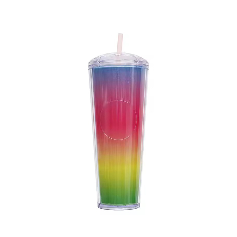 Insulated drinking plastic tumbler  water lid with straw