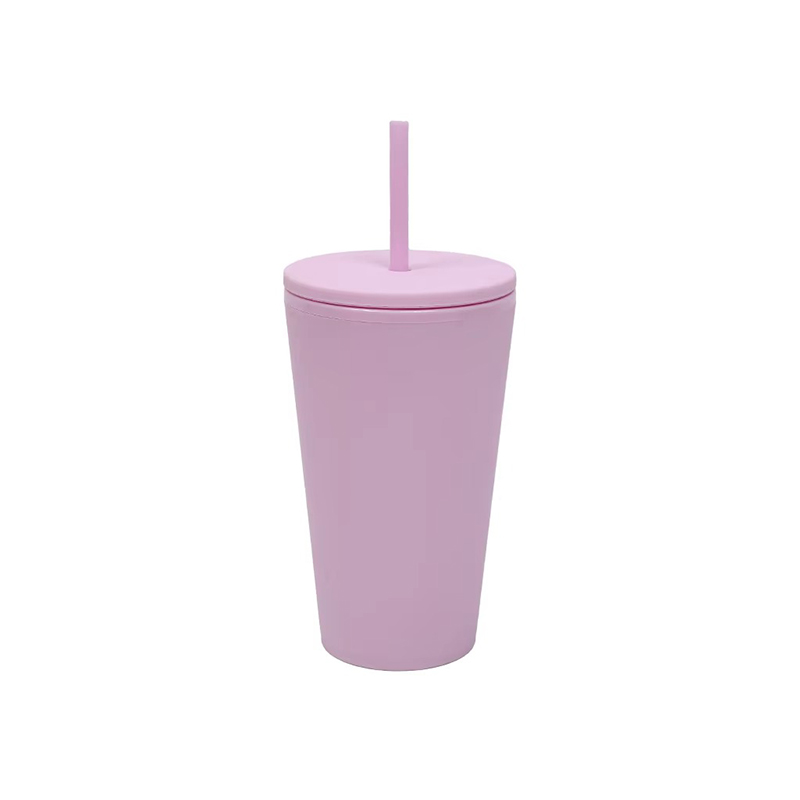 Travel color matte plastic tumbler