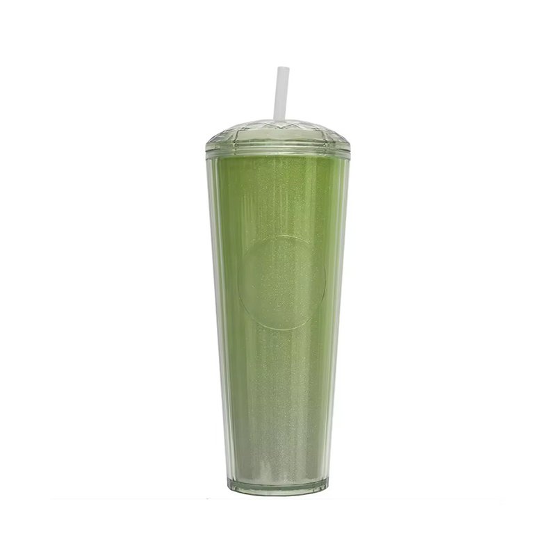 Insulated drinking plastic tumbler  water lid with straw