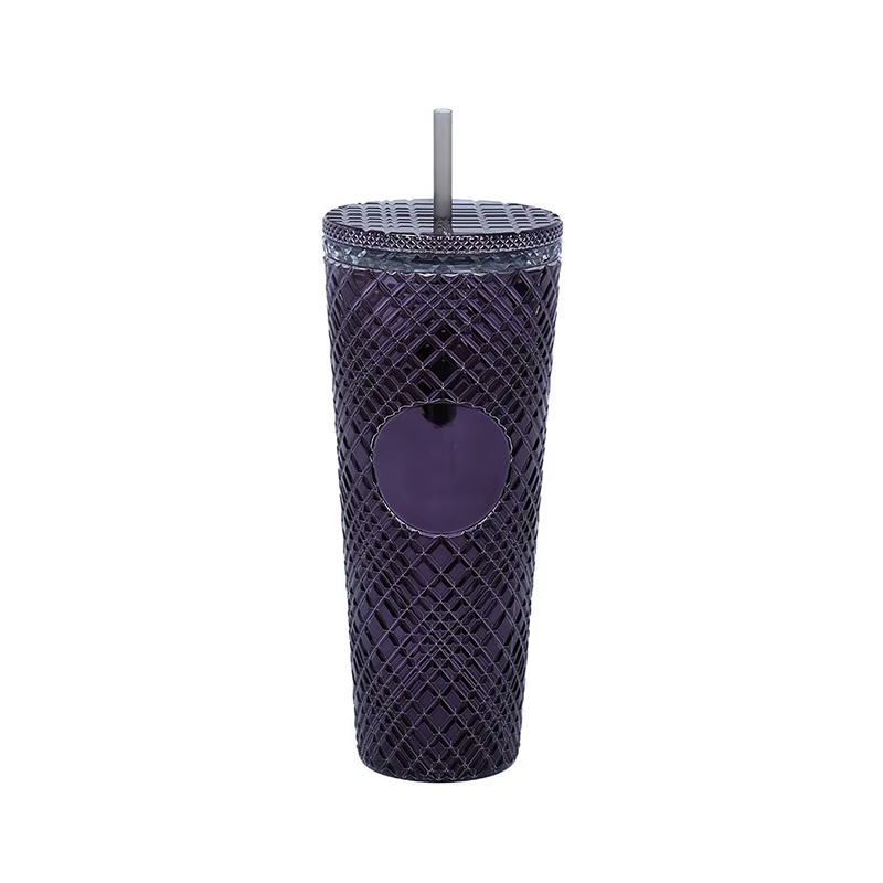 Reflective gradient multiple colors plastic tumbler