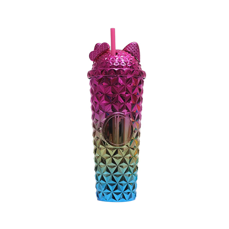 Bright colors raised cute plastic tumbler