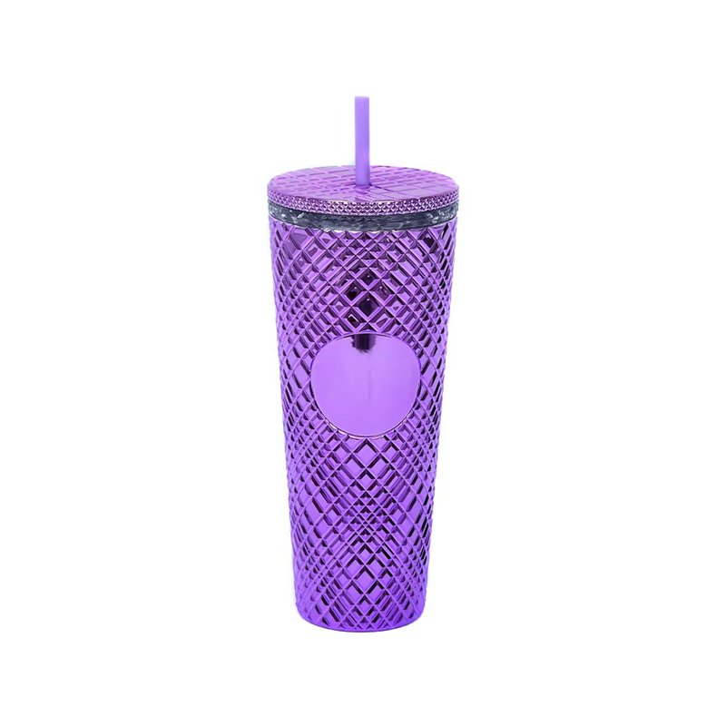 Reflective gradient multiple colors plastic tumbler